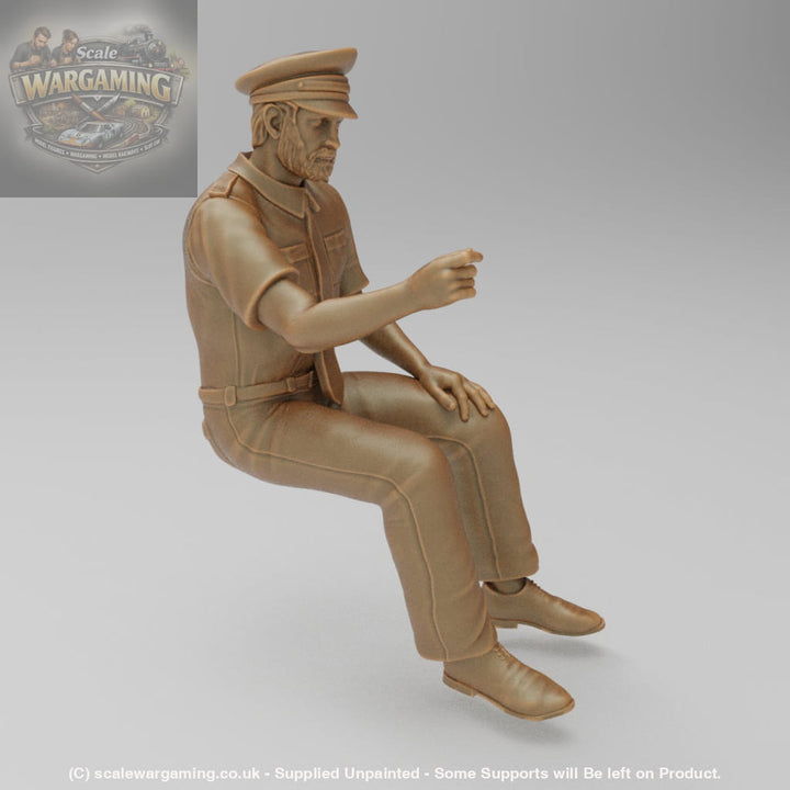 SW160A Male Bus/Train Driver With Beard and Hat - Figure