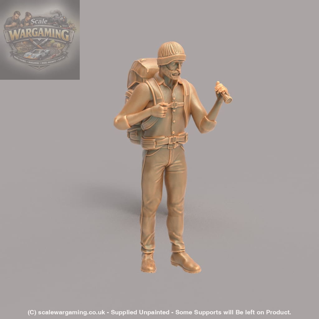 MM241B Male Hiker/Camping/Standing With Small Torch Figure