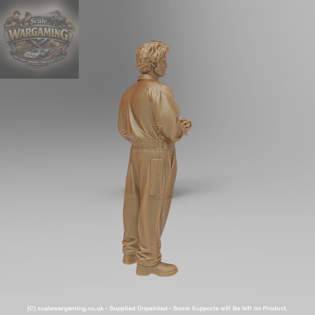 SW3018 Guy the Mechanic in Overalls drinking tea - Figure
