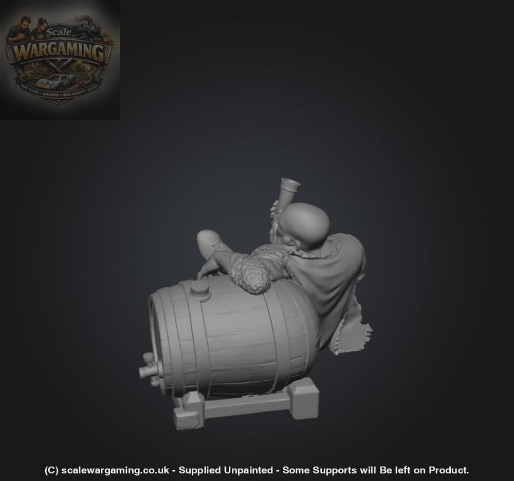 SW3117 Medieval Male Drunk on Barrell - Figure