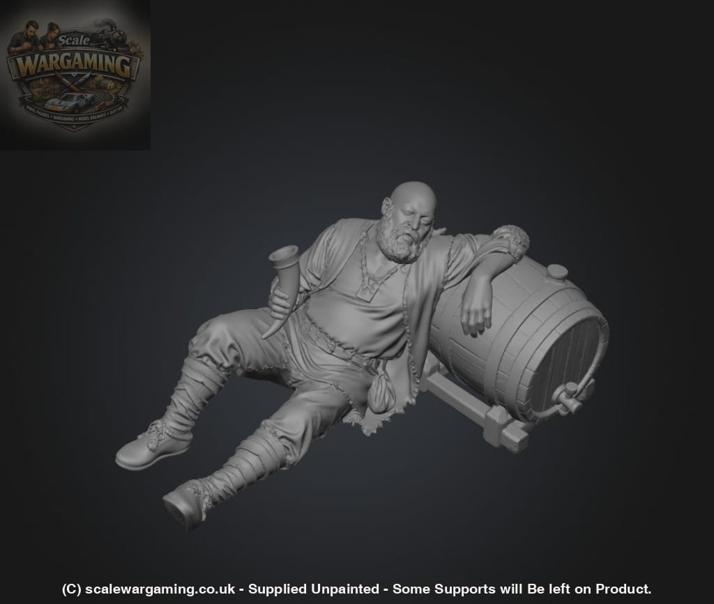SW3117 Medieval Male Drunk on Barrell - Figure