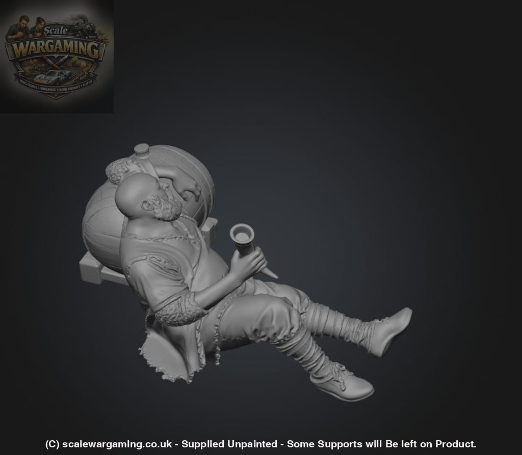 SW3117 Medieval Male Drunk on Barrell - Figure