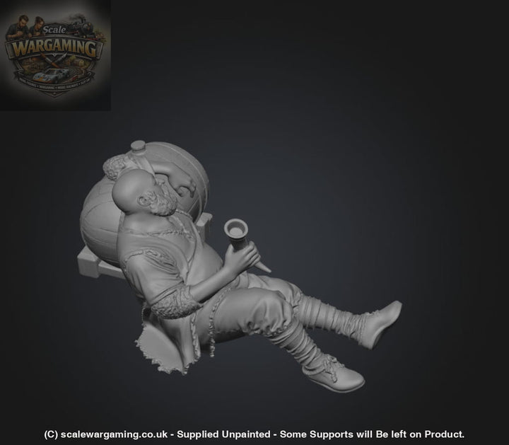 SW3117 Medieval Male Drunk on Barrell - Figure