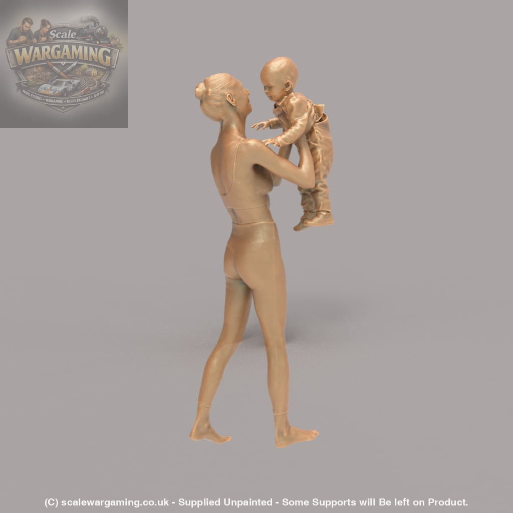 132s-0158 Mother holding Baby up in air Figure