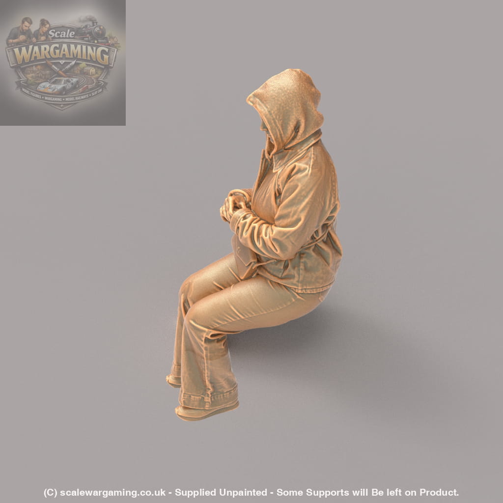 MM4163 Girl sitting in winter jacket Figure