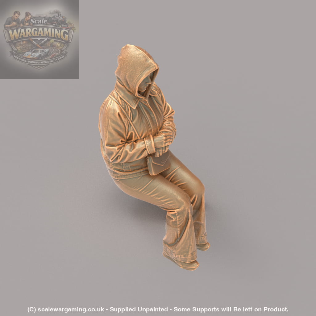 MM4163 Girl sitting in winter jacket Figure