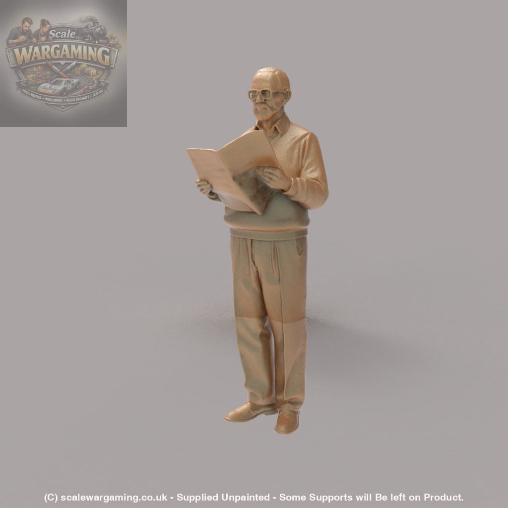 SW4320 Old Fella reading Paper - Figure