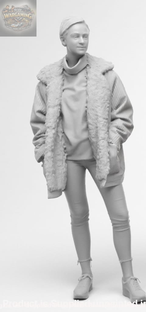 Trendy Girl In Winter Coat Figure