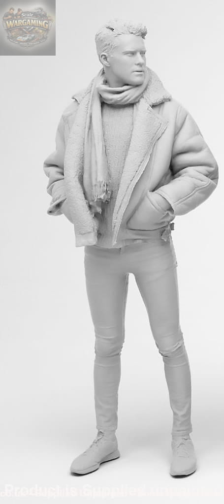 Young Smart Male Teenager In Winter Coat Figure