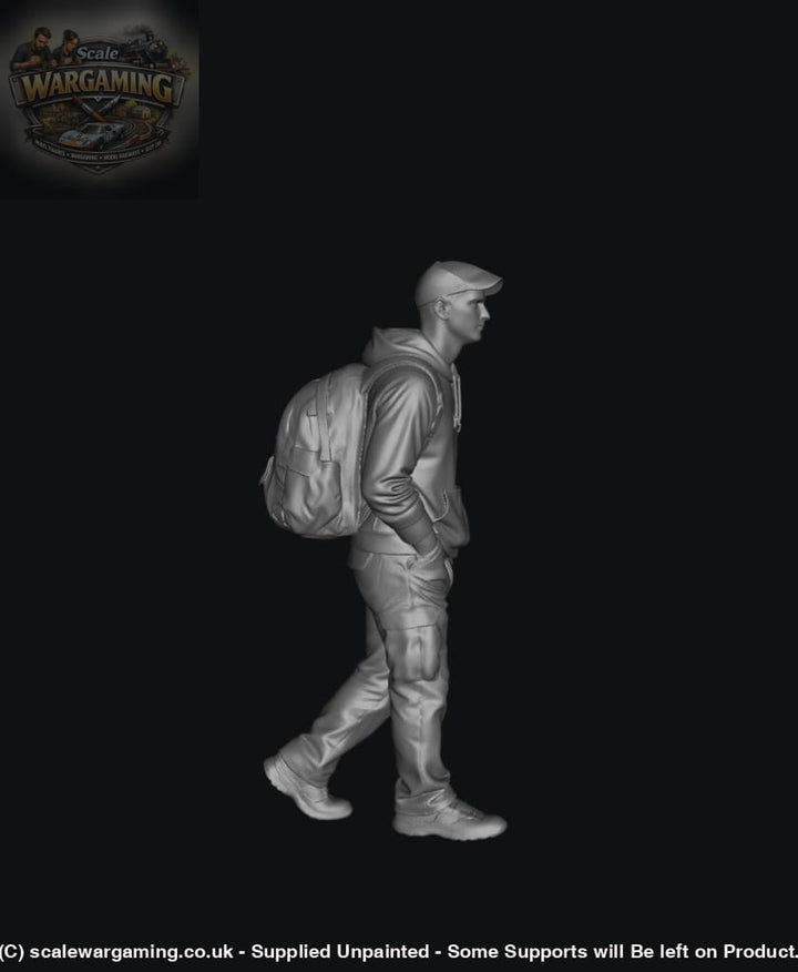 SW5014 Street People - Man in Hoodie with Backpack Walking - Figure