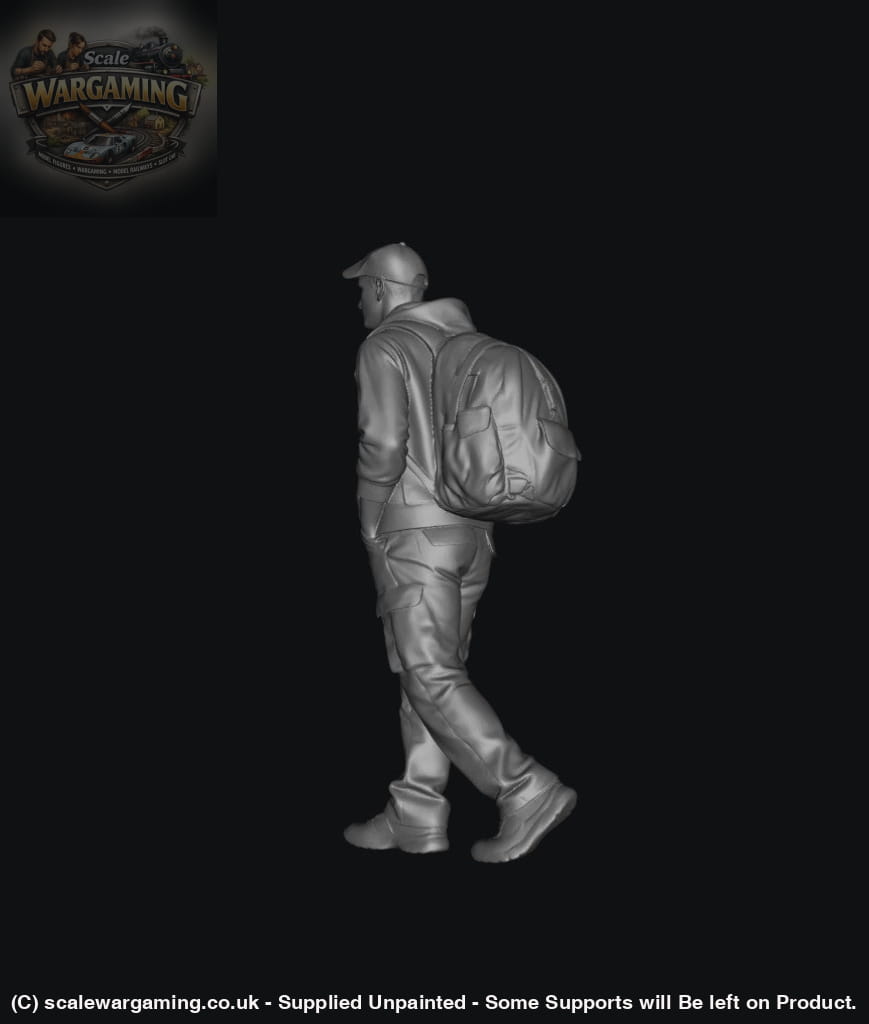 SW5014 Street People - Man in Hoodie with Backpack Walking - Figure