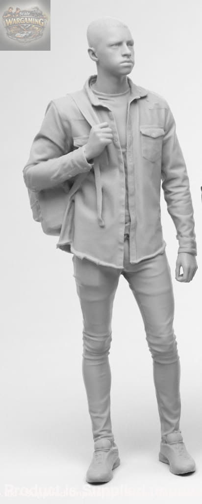 Young Smart Male Teenager With Bag Figure