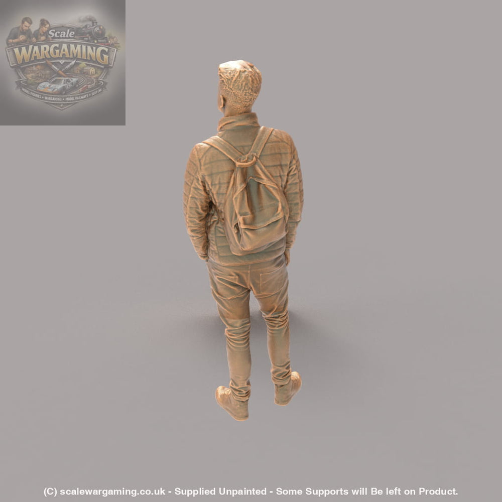 MM506 Young Smart Male Teenager In Jacket and Backpack Figure