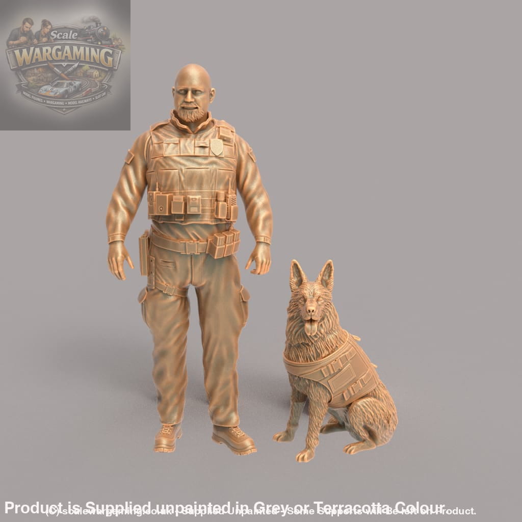 MM629 K9 Police Dog Handler - and Alsatian Figure