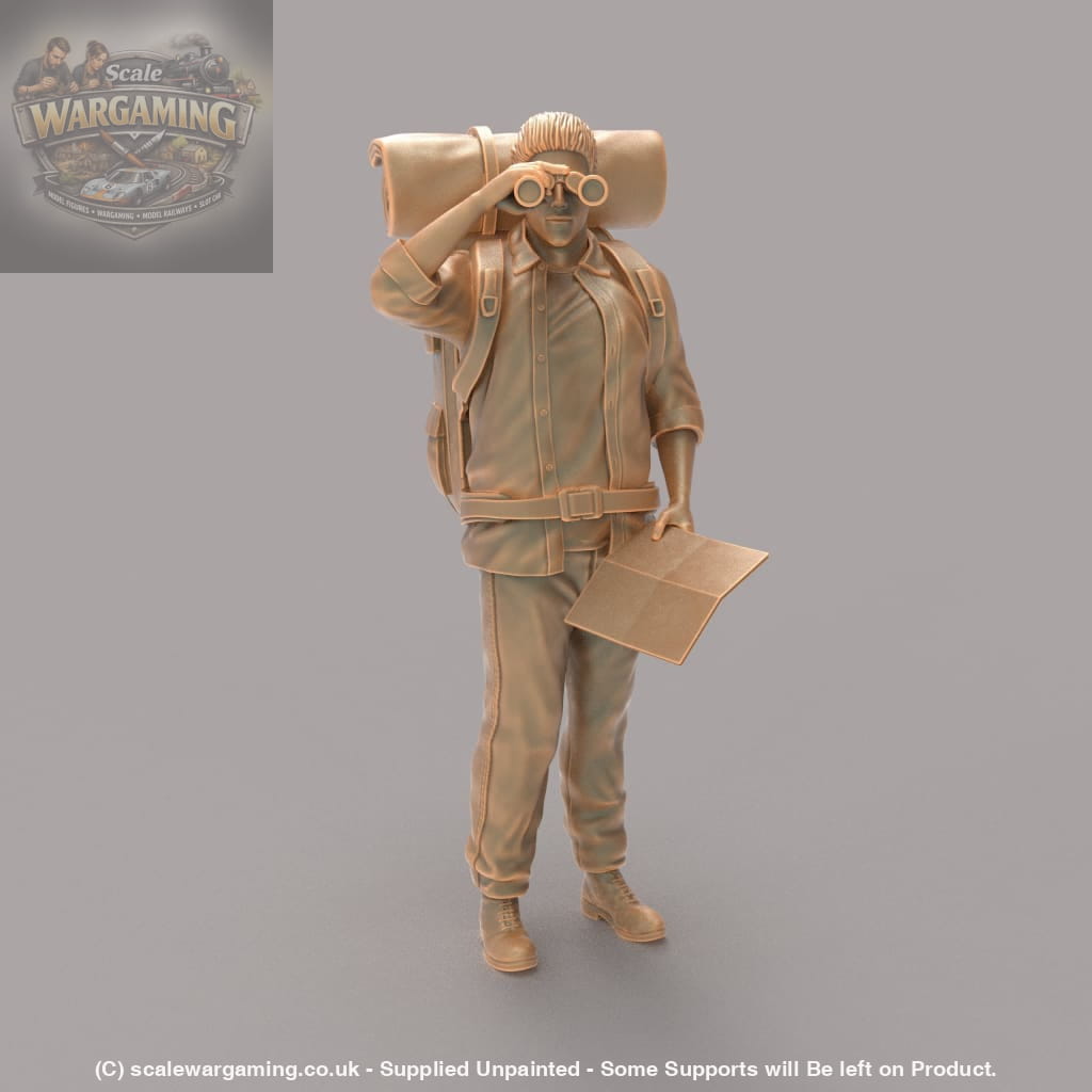 MM633 Male Hiker With Binos and Map Figure