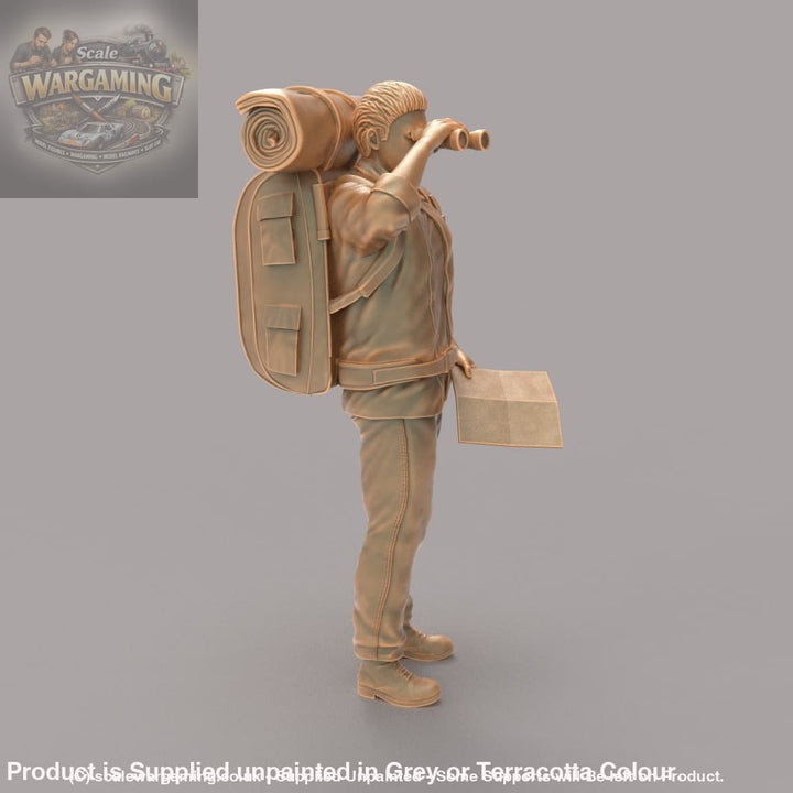 MM633 Male Hiker With Binos and Map Figure
