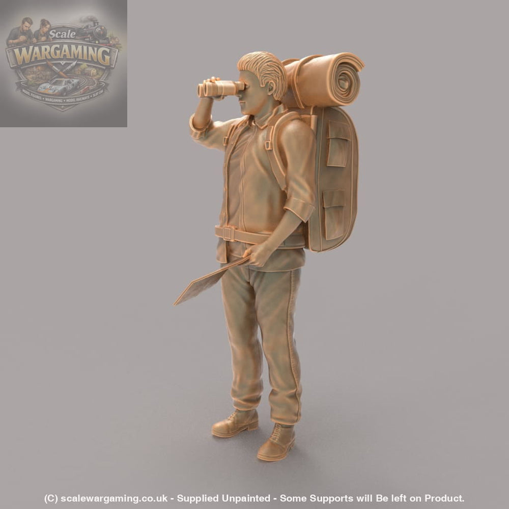MM633 Male Hiker With Binos and Map Figure