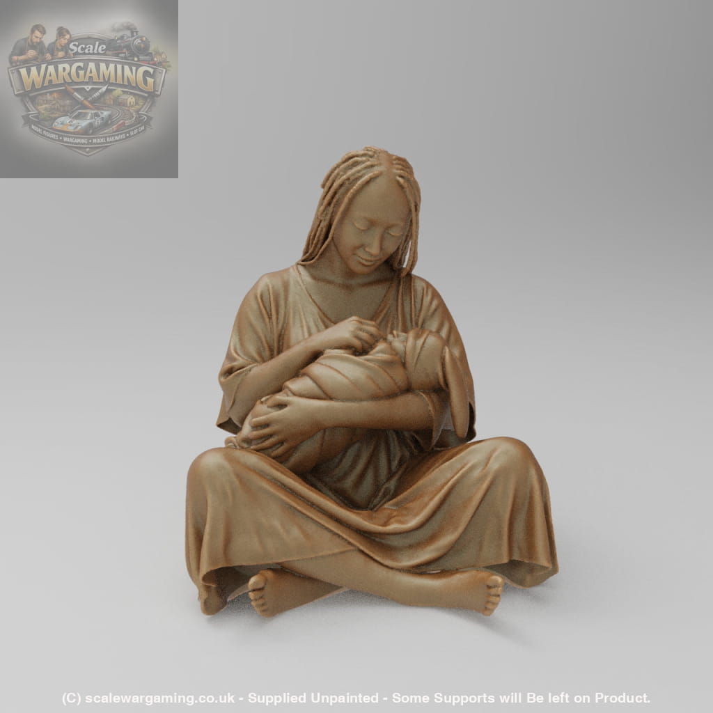 SW8009 Young Mum and Bay Sitting on Floor - Figure