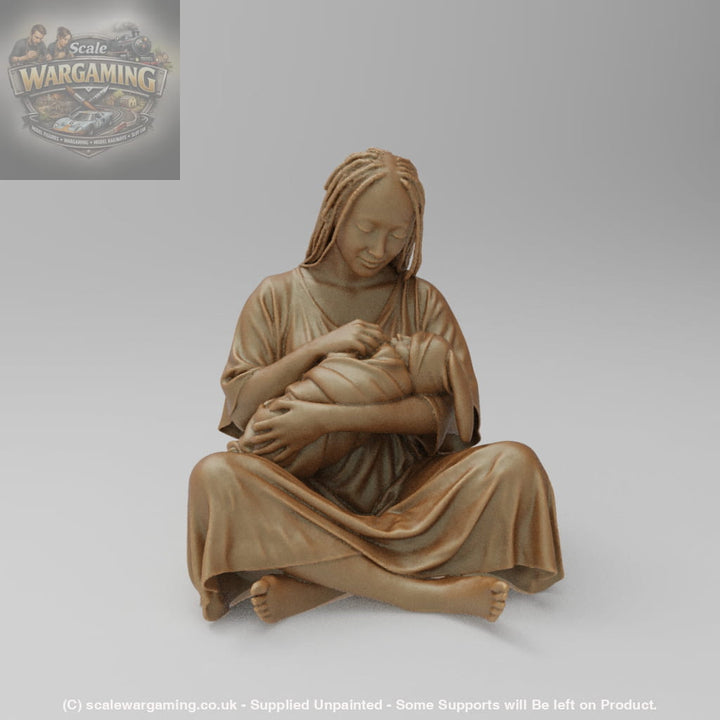 SW8009 Young Mum and Bay Sitting on Floor - Figure