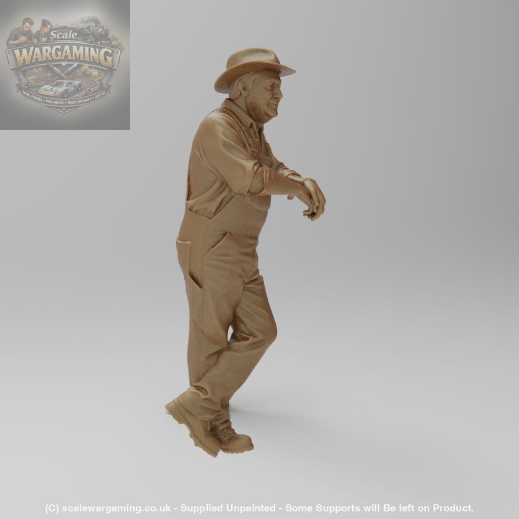 SW8012 Farmer in Overalls leaning on Gate - Figure