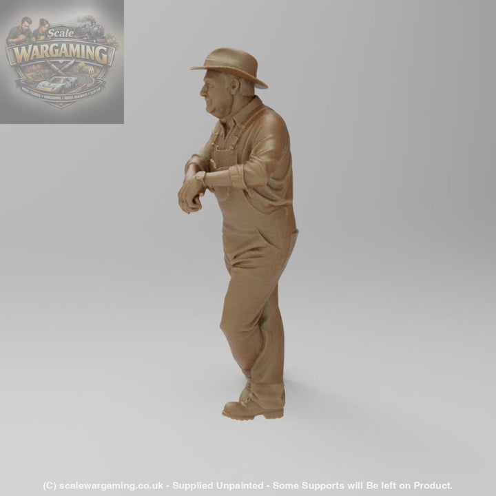 SW8012 Farmer in Overalls leaning on Gate - Figure