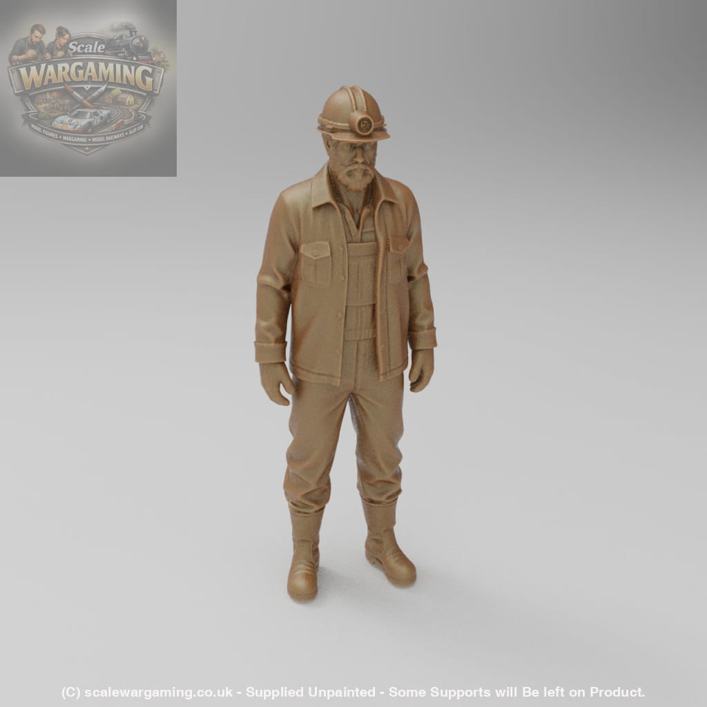 SW8025 Miner Wearing Helmet - Figure