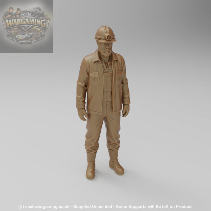 SW8025 Miner Wearing Helmet - Figure