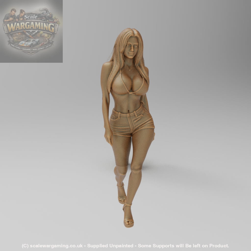 SW8182 Young Girl wearing Shorts and Bikini Top - Figure