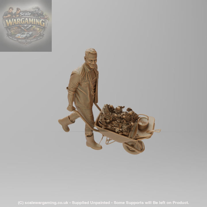SW8192 Male Gardener with Wheelbarrow - Figure