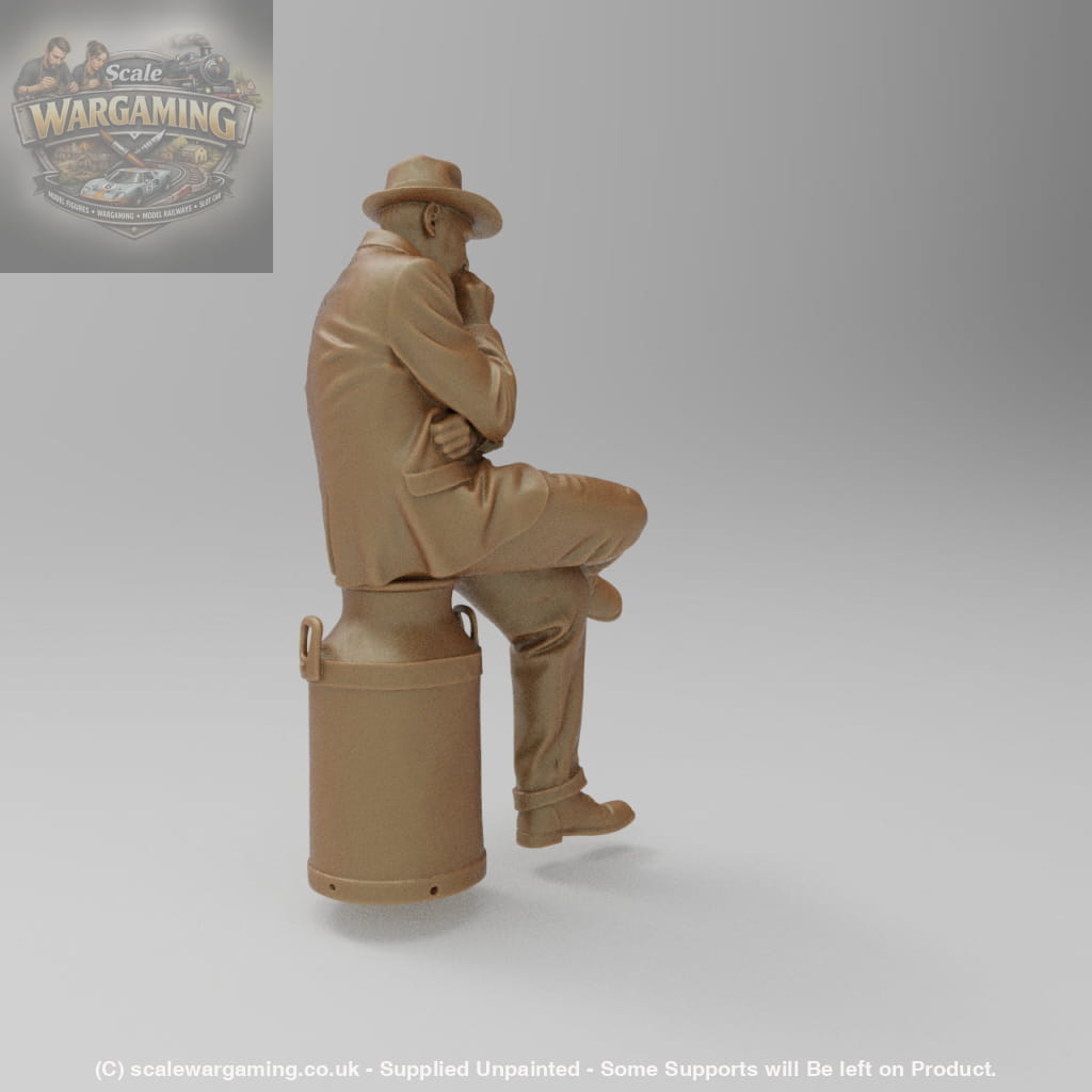 SW8195 Male Sitting on Milk Churn - Figure