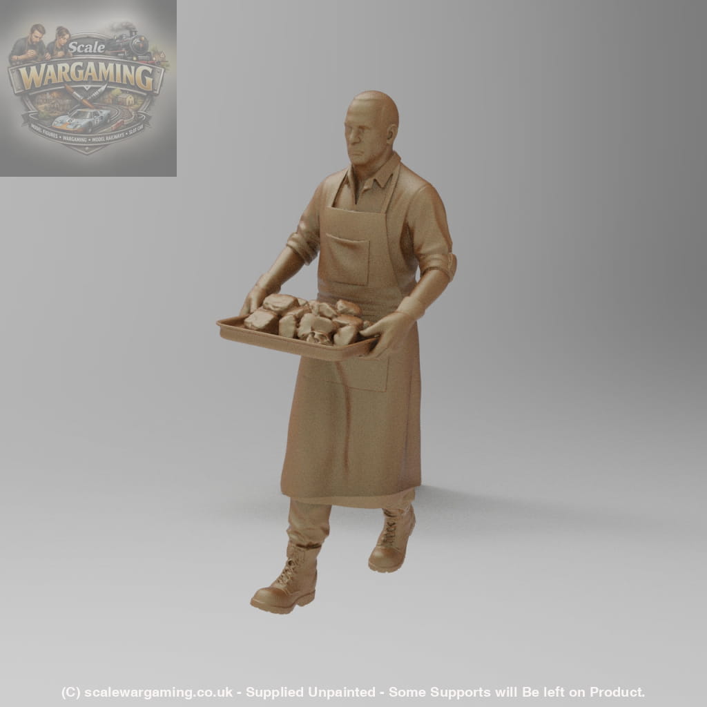 SW8214 Male Butcher with Tray of Meat - Figure