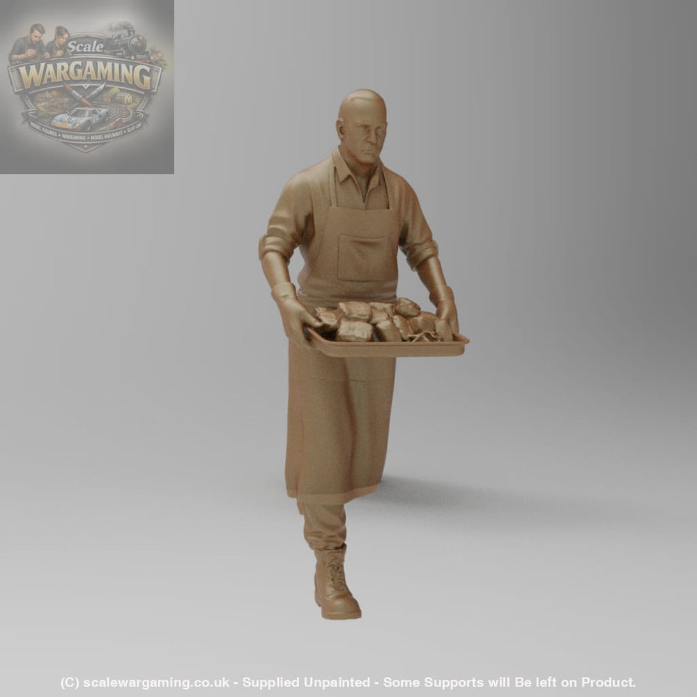 SW8214 Male Butcher with Tray of Meat - Figure