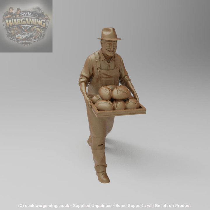 SW8216 Male Baker with Tray Of Bread - Figure