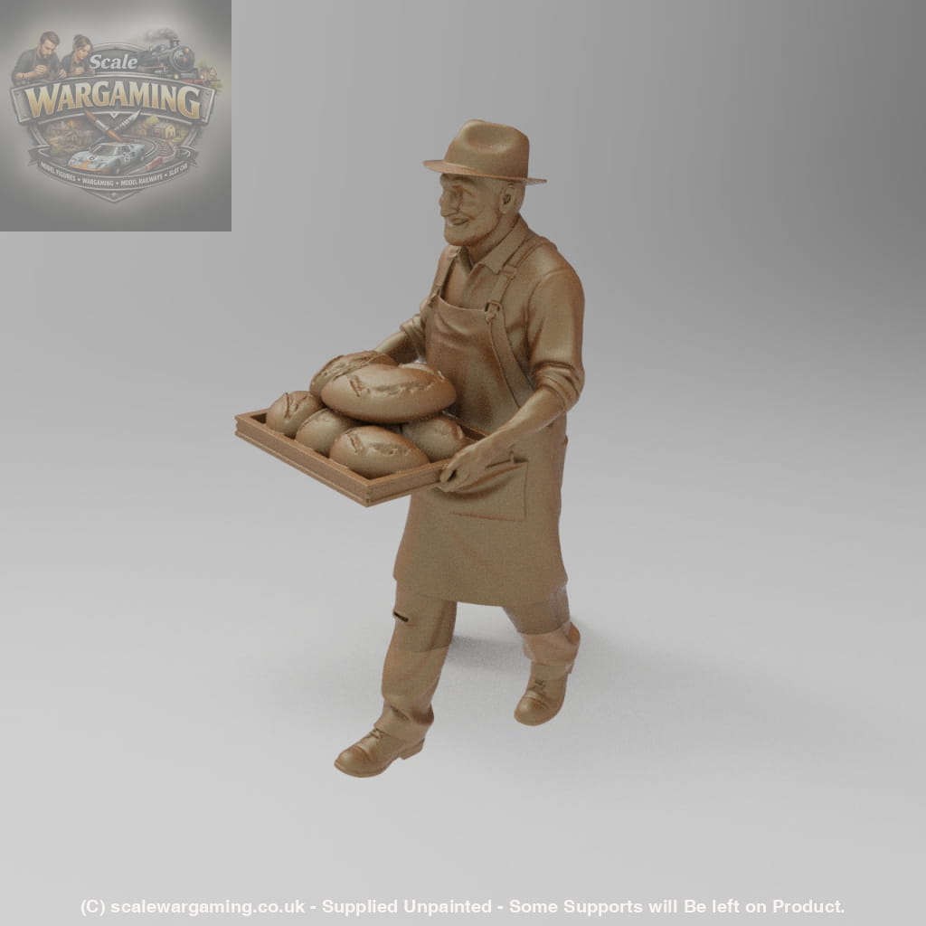 SW8216 Male Baker with Tray Of Bread - Figure