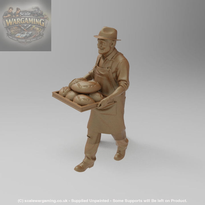 SW8216 Male Baker with Tray Of Bread - Figure