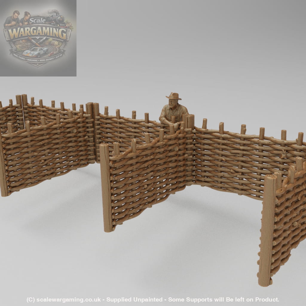 SW8241 Wicker Fence Panels (No Base) and Farmer - Figure