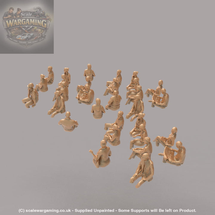 MM873 Sitting Train or Bus Passengers x 30 Legs Cut Figure