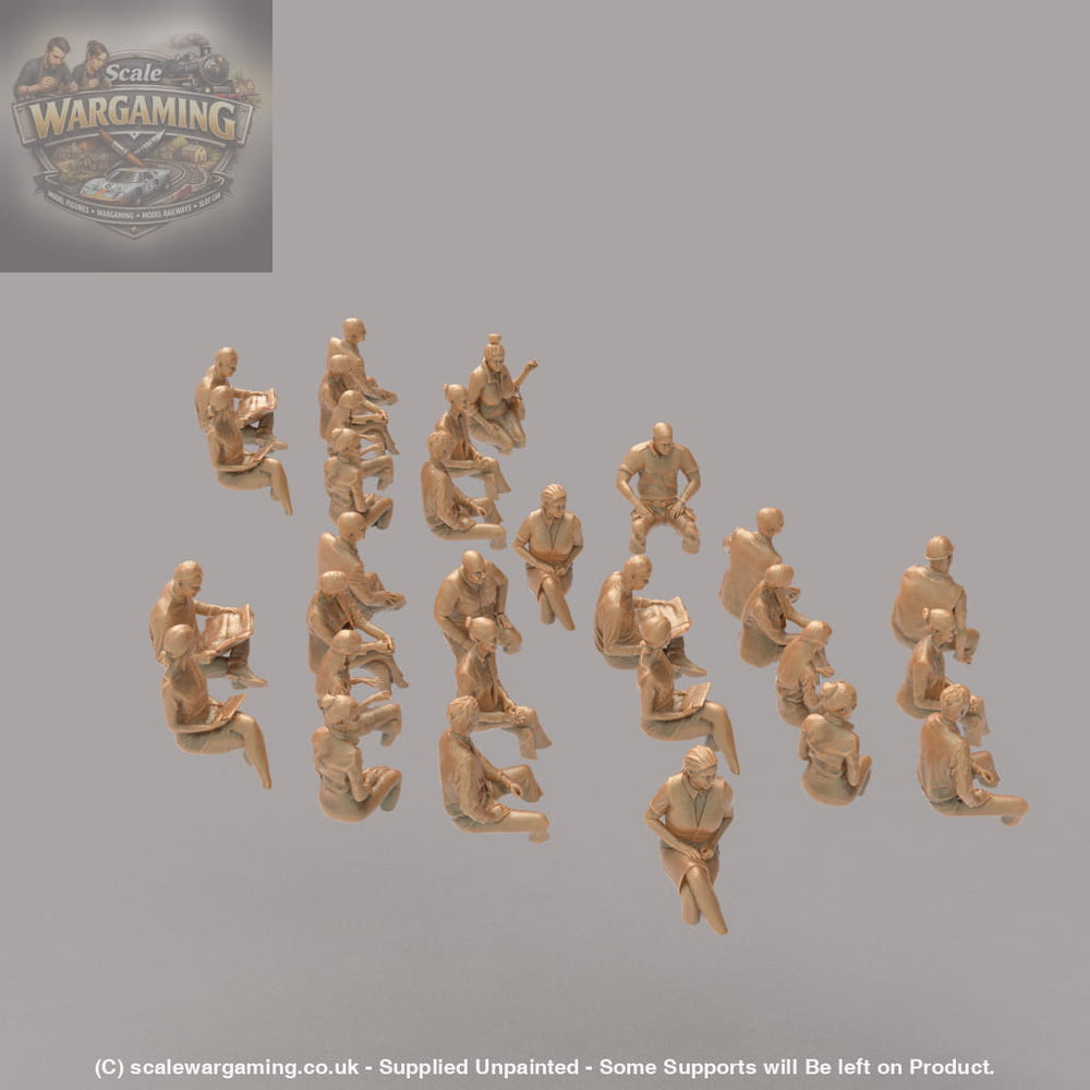 MM873 Sitting Train or Bus Passengers x 30 Legs Cut Figure