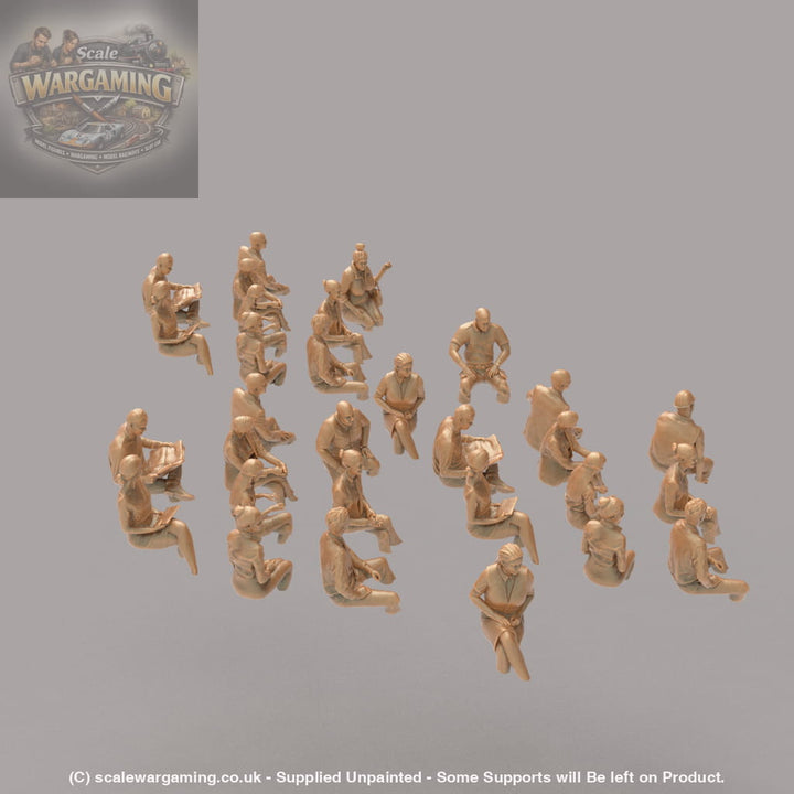 MM873 Sitting Train or Bus Passengers x 30 Legs Cut Figure