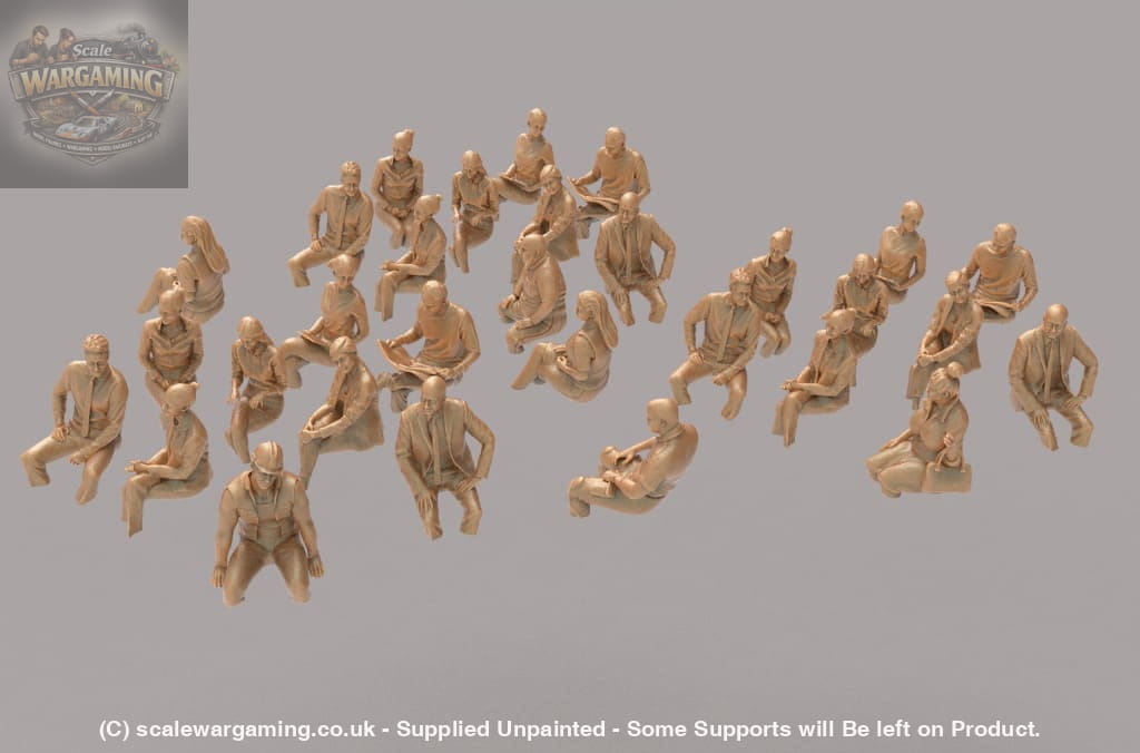 MM873 Sitting Train or Bus Passengers x 30 Legs Cut Figure