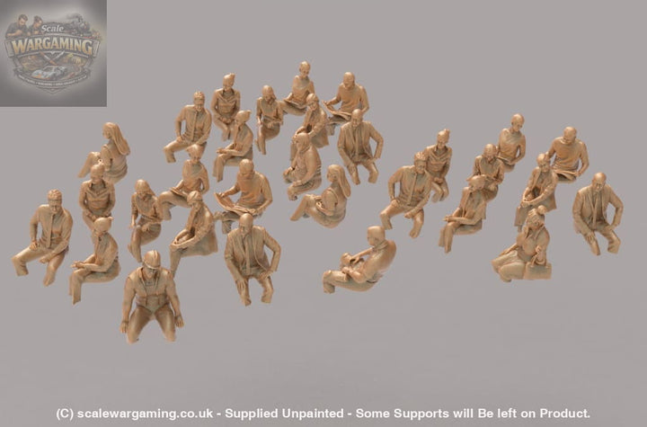 MM873 Sitting Train or Bus Passengers x 30 Legs Cut Figure