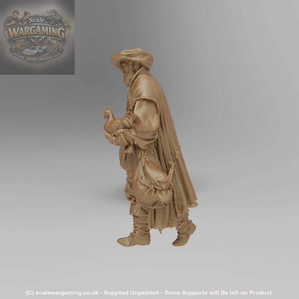 SW9021 Medieval Farmer and Chicken - Figure