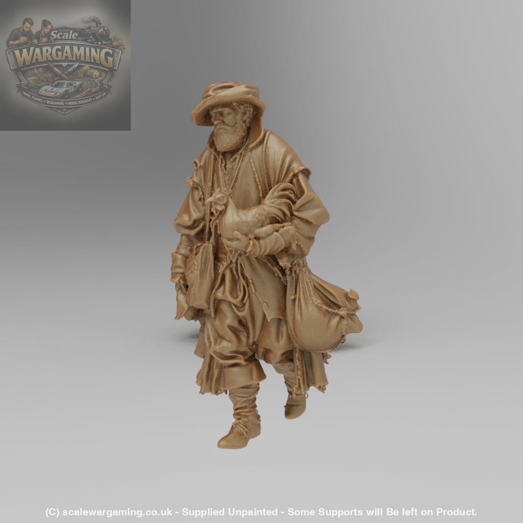 SW9021 Medieval Farmer and Chicken - Figure