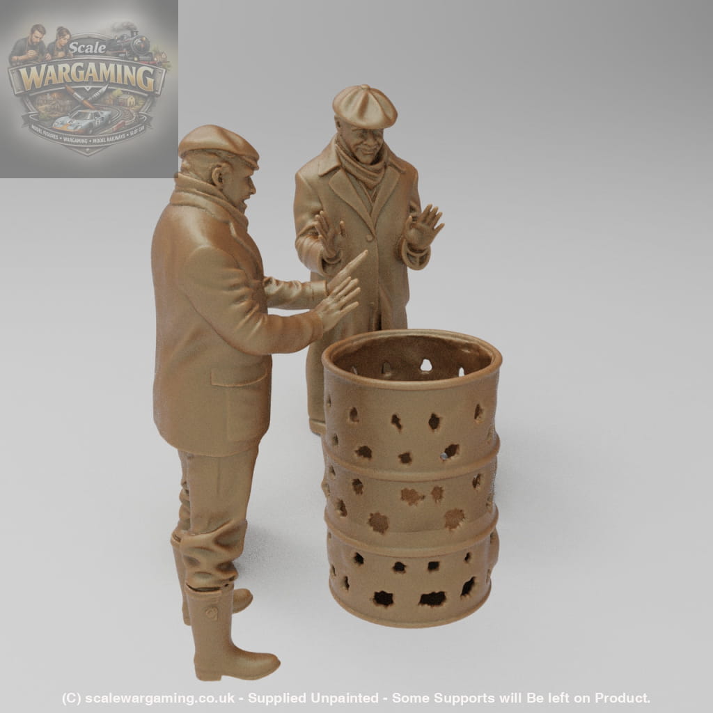 SW9023 2 WorkMen Warming themselves - Figure