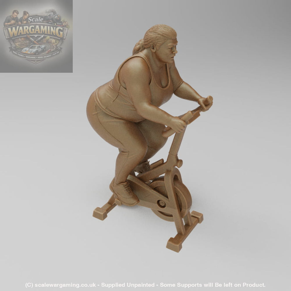 SW9082 Large Female on Exercise Bike - Figure