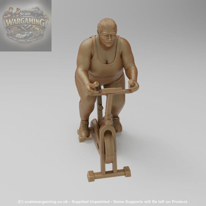 SW9082 Large Female on Exercise Bike - Figure