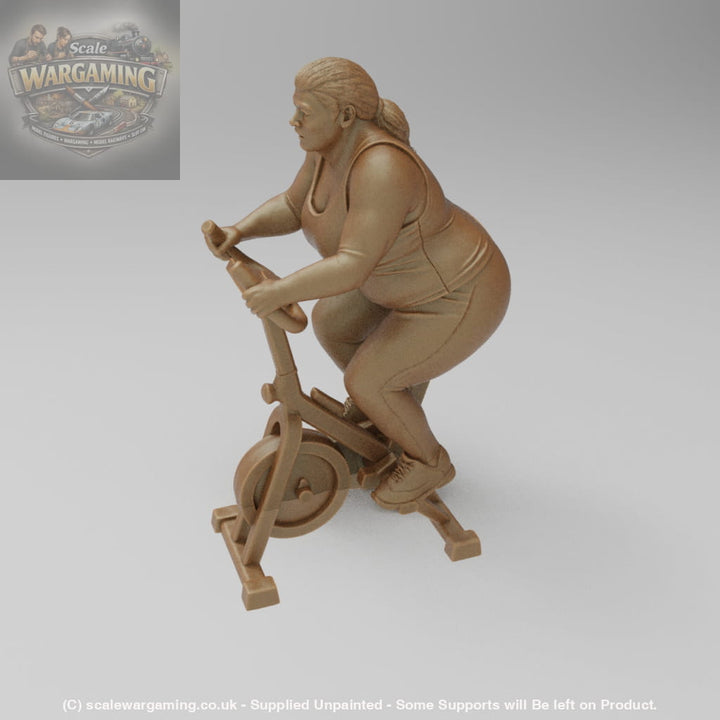 SW9082 Large Female on Exercise Bike - Figure