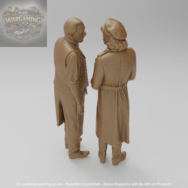 SW9100 WW2 French Resistance Girl and Waiter - Figure