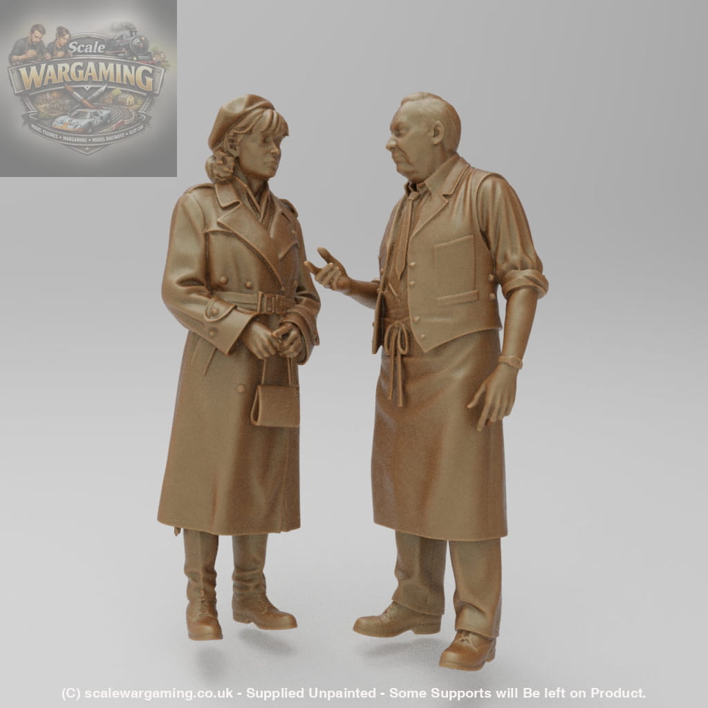 SW9101 WW2 French Waiter and Resistance Girl plotting - Figure