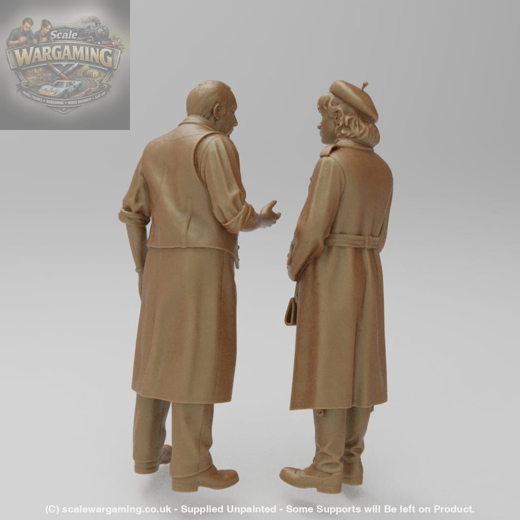 SW9101 WW2 French Waiter and Resistance Girl plotting - Figure